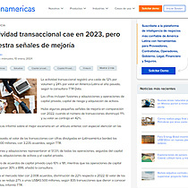 Actividad transaccional cae en 2023, pero muestra seales de mejora